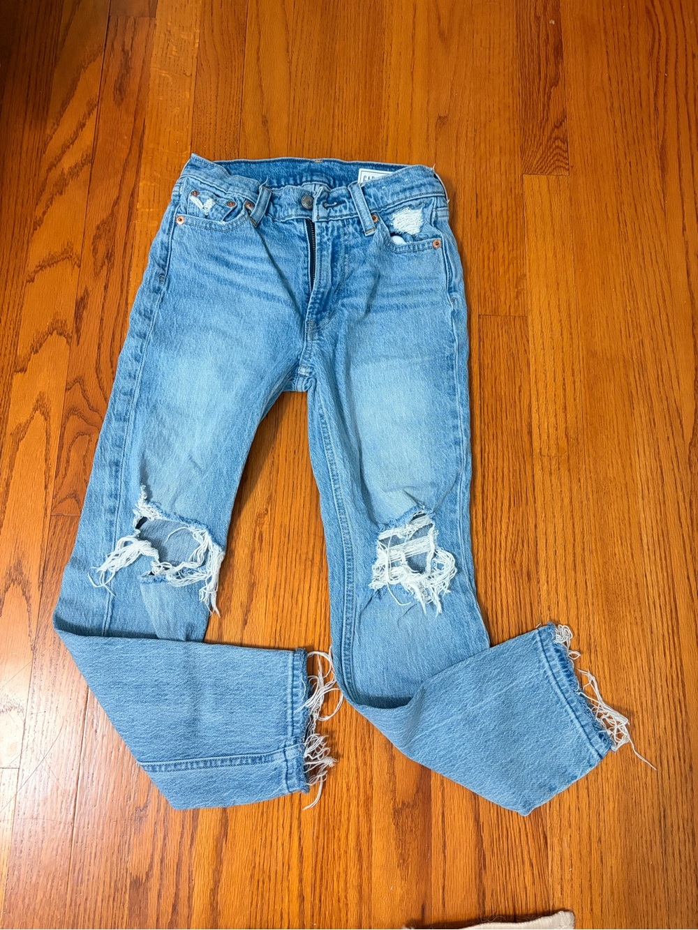 GAP Light Blue Distressed Flare Jeans